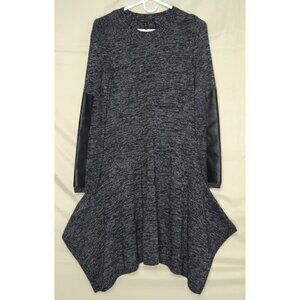 BCBGmaxazria Dahnya Wool Blend Knit Sweater Dress Faux Leather Sleeve Women's XS